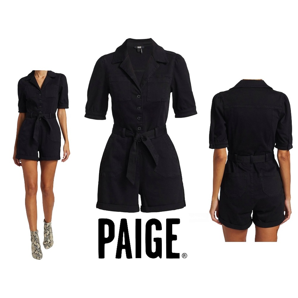 Paige Women’s Mayslie Shorteeve Romper Black Size 6